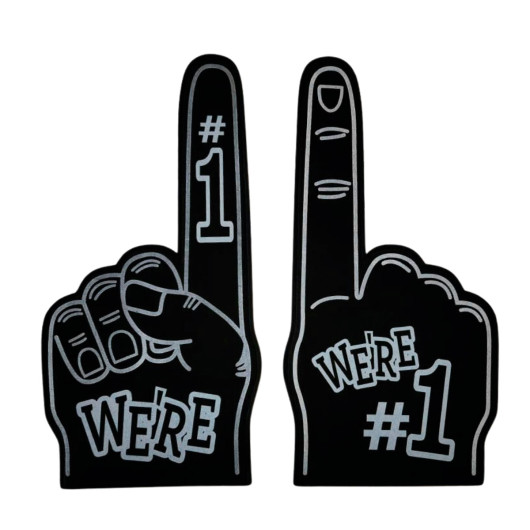 Black Sublimated Foam Hands